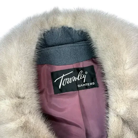 ❌SOLD❌1950's union gray wool and mink fur swing coat by TOWNLEY SAMTERS for NINA - Picture 5 of 14